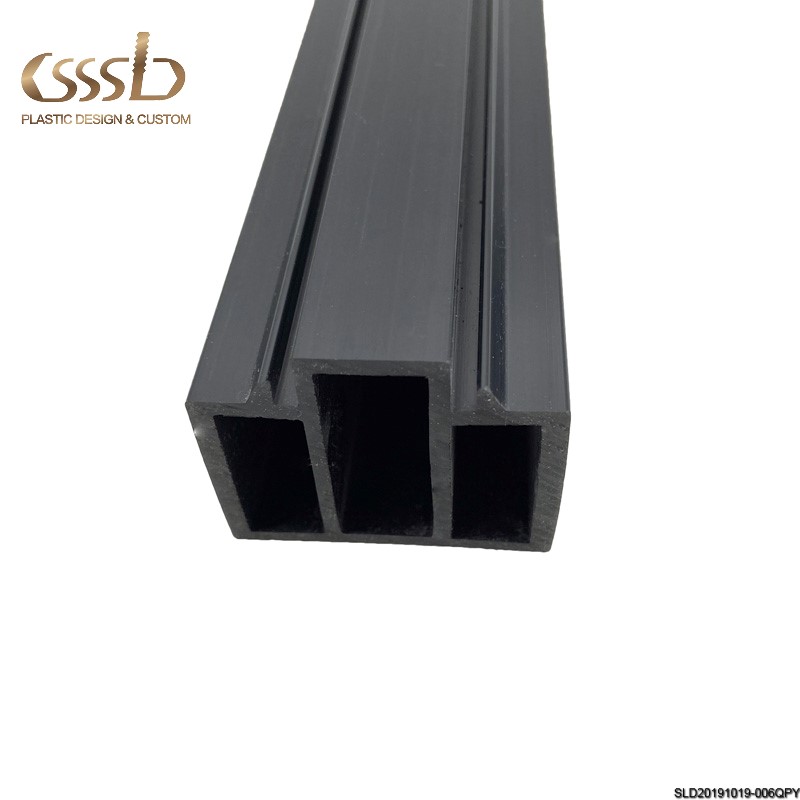 Black PVC profile housing for wire cable