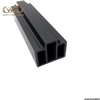 Black PVC profile housing for wire cable